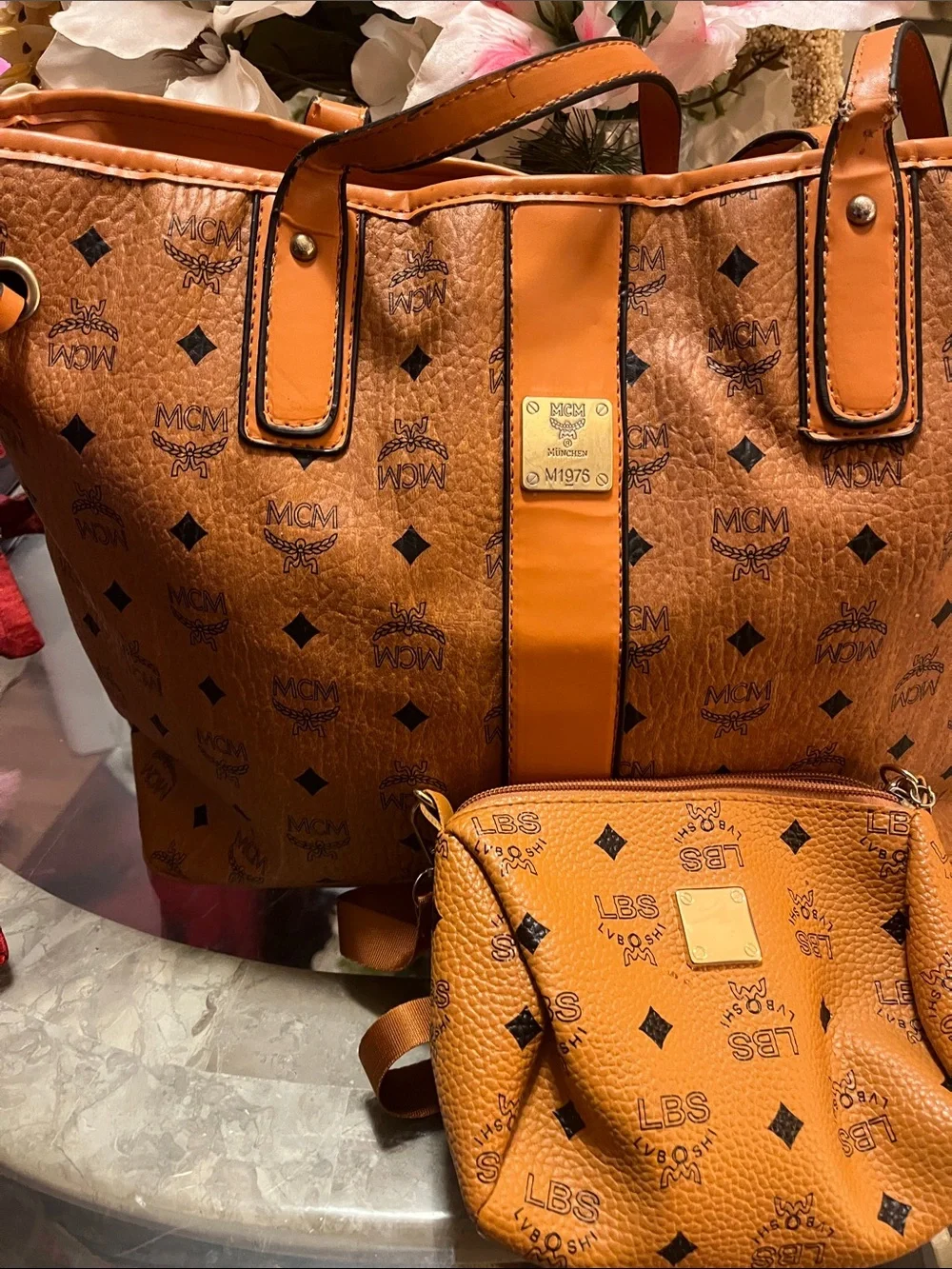 Cognac Visetos Canvas Tote Bag & 🔥smaller bag